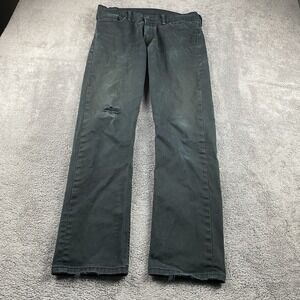 Levis 504 Modern Straight Leg‎ Jeans Mens 32x29 Black Low Rise